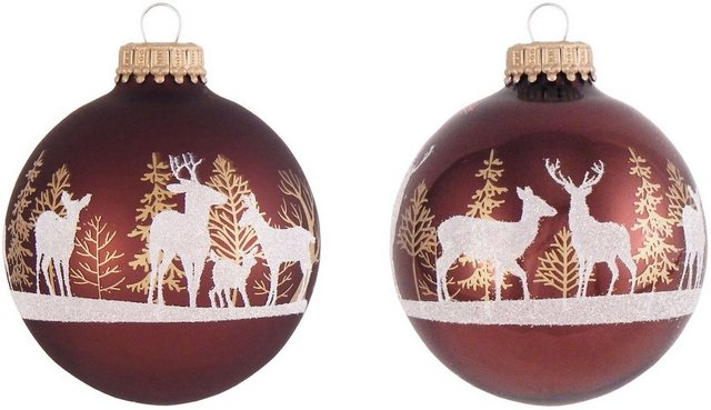 Krebs Glas Lauscha Weihnachtsbaumkugel »CBK60294« (4 Stück), mit Waldhirsch-Weihnachtskugeln-Inspirationen