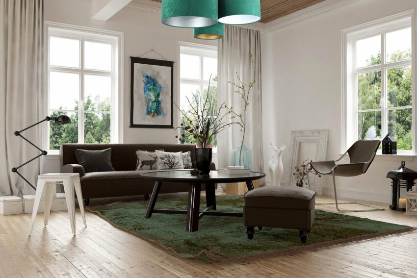 Jens Stolte Leuchten Deckenleuchte »Astrid«, 3flammig, Textildeckenleuchte, grün, 3er Stoffdeckenleuchte grün-Lampen-Ideen für dein Zuhause von Home Trends