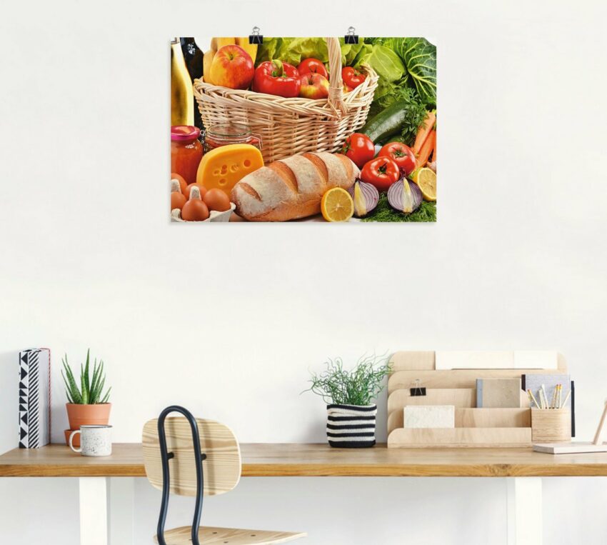 Artland Wandbild »Gesund Leben - Obst und Gemüsekorb«, Lebensmittel (1 Stück), in vielen Größen & Produktarten - Alubild / Outdoorbild für den Außenbereich, Leinwandbild, Poster, Wandaufkleber / Wandtattoo auch für Badezimmer geeignet-Bilder-Ideen für dein Zuhause von Home Trends