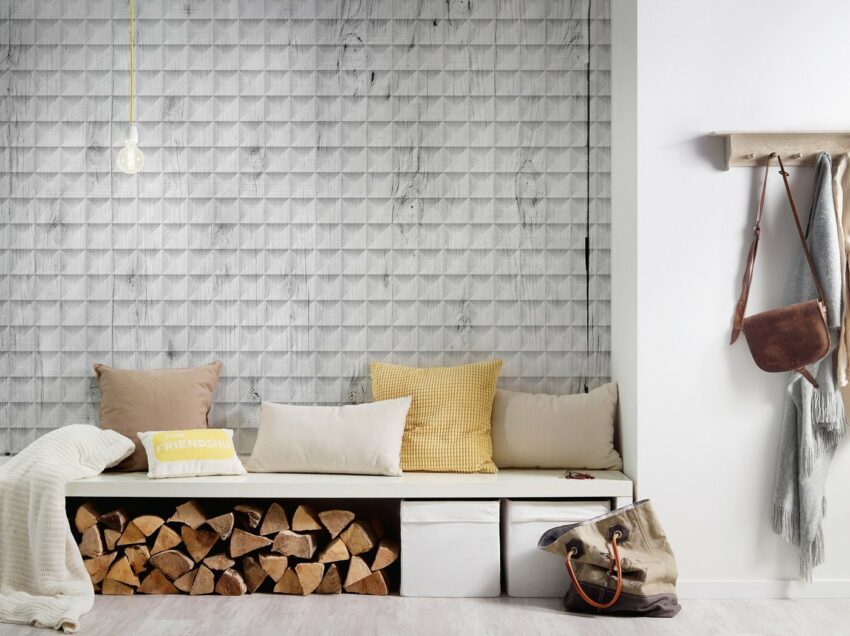 Architects Paper Fototapete »Atelier 47 Square Wood 2«, glatt, Holz, (4 St)-Tapeten-Ideen für dein Zuhause von Home Trends
