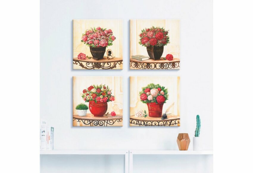 Artland Leinwandbild »Hortensien Nelken Rosen Pfingstrosen«, Blumen (4 Stück)-Bilder-Ideen für dein Zuhause von Home Trends