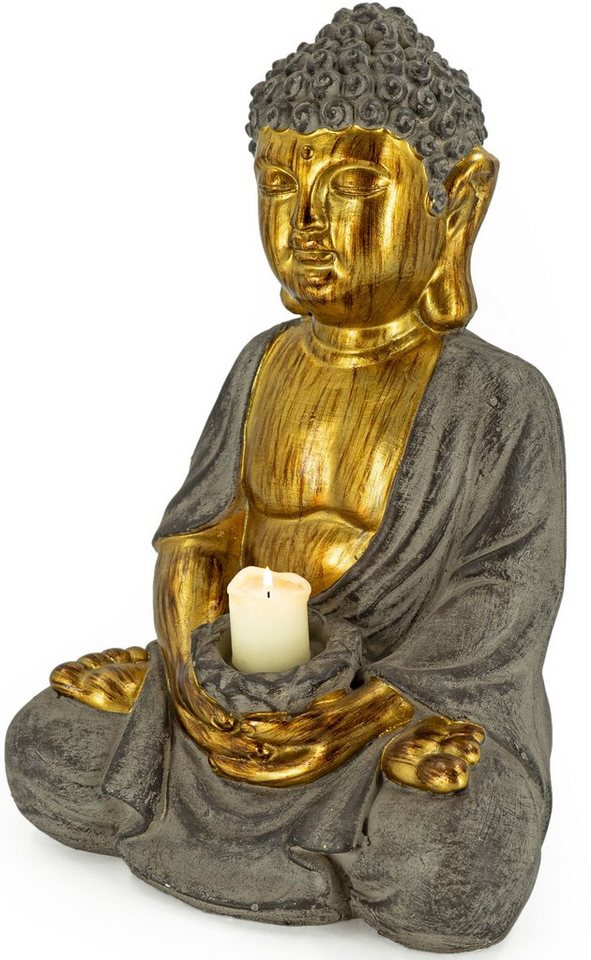 NOOR LIVING Kerzenhalter »Buddha« (1 Stück), sitzend, aus Magnesia, Höhe ca. 45 cm-Kerzenhalter-Ideen für dein Zuhause von Home Trends