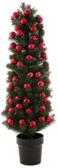 Künstlicher Weihnachtsbaum, im Topf, mit roten Kugeln-Weihnachtsbäume-Inspirationen