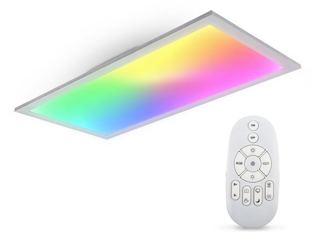B.K.Licht Deckenleuchte, Panel, Farbtemperatur stufenlos einstellbar, 595x295x42mm, 7 Farben, RGB, Dimmbar, Ultra Flach, Fernbedienung-Lampen-Inspirationen