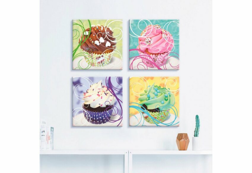Artland Leinwandbild »Cupcakes«, Süßspeisen (4 Stück)-Bilder-Ideen für dein Zuhause von Home Trends