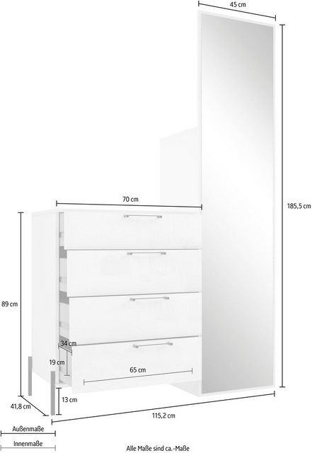 FORTE Garderobenschrank »Elzzan« Breite 115,2 cm-Schränke-Inspirationen