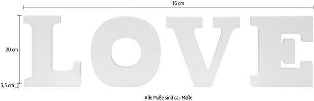 Myflair Möbel & Accessoires Deko-Buchstaben »Ylvie, weiß«, Deko Schriftzug "LOVE", Höhe 20 cm, Wohnzimmer-Deko-Objekte-Inspirationen