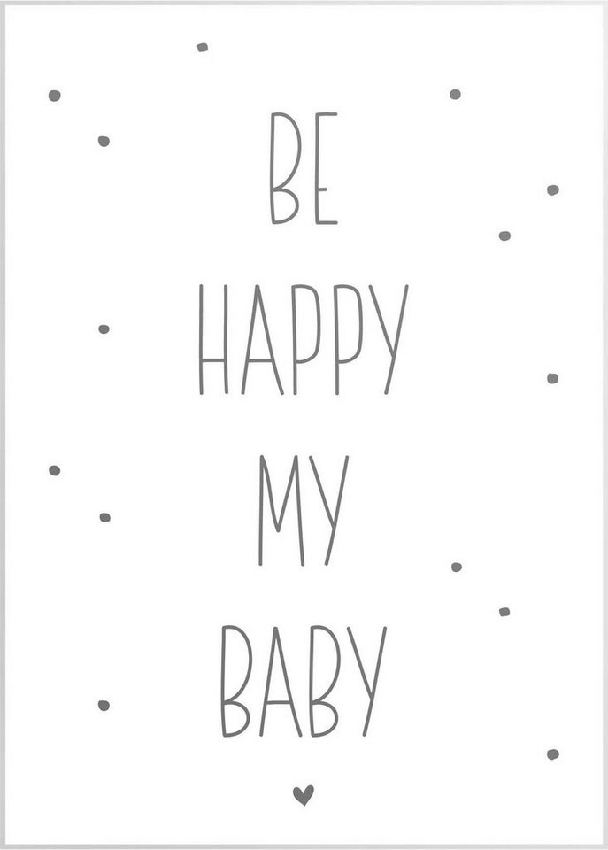 Reinders! Wandbild »Slim Frame White 50x70 Be Happy My Baby«-Bilder-Ideen für dein Zuhause von Home Trends