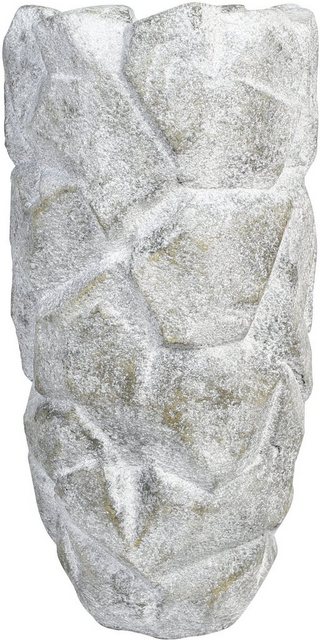 GILDE Pflanzkübel »Rock, grau« (1 Stück), dekorativer Blumentopf, groß, aus Magnesia, in verschiedenen Größen erhältlich, In- und Outdoor geeignet, Wohnzimmer-Pflanzgefäße-Inspirationen