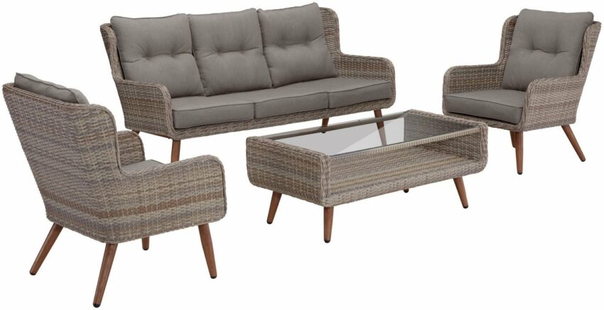 KONIFERA Gartenlounge-Set »Malibu«, (14-tlg), 3er Sofa, 2 Sessel, Tisch, Polyrattan-Gartenmöbel-Sets-Ideen für dein Zuhause von Home Trends
