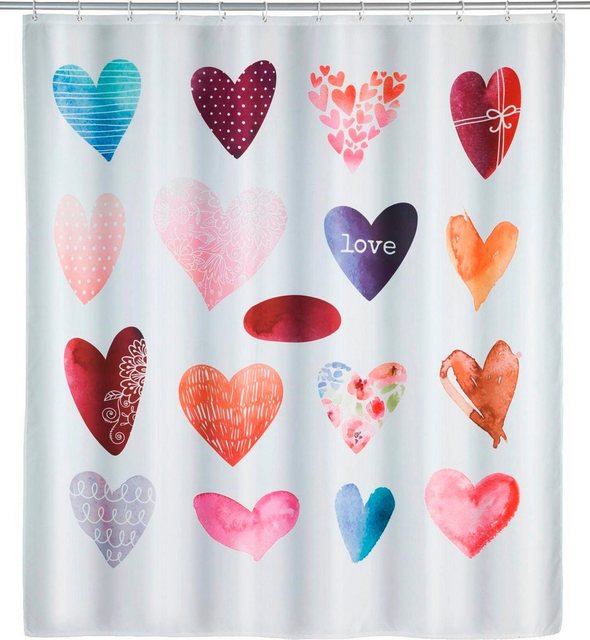WENKO Duschvorhang »Love« Breite 180 cm, Höhe 200 cm, Polyester, waschbar-Duschvorhänge-Inspirationen
