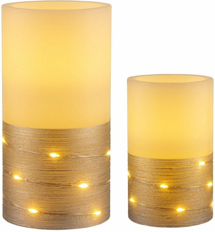 Pauleen LED-Kerze »Fairy Lights« (Set, 2-tlg), Wachskerze, Timer, Weiss/Silberfb.-Kerzen-Ideen für dein Zuhause von Home Trends