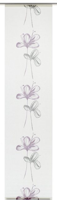 Schiebegardine »Flächenvorhang Stoff Flower mit silbernen Paneelwagen«, GARDINIA, Paneelwagen (1 Stück), HxB: 245x60-Gardinen-Inspirationen