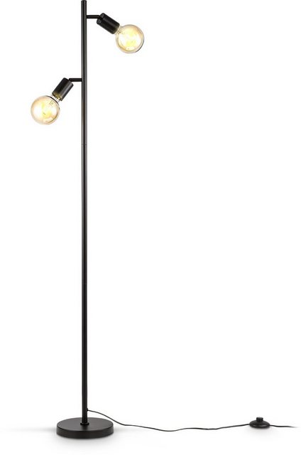 B.K.Licht Stehlampe, Stehleuchte 2-flammig, E27, Schwenkbar, Retro, Fußschalter, Metall, ohne Leuchtmittel-Lampen-Inspirationen