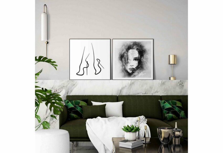 Reinders! Wandbild »Illustration Frau - Porträt - Abstrakt«, (2 Stück)-Bilder-Ideen für dein Zuhause von Home Trends