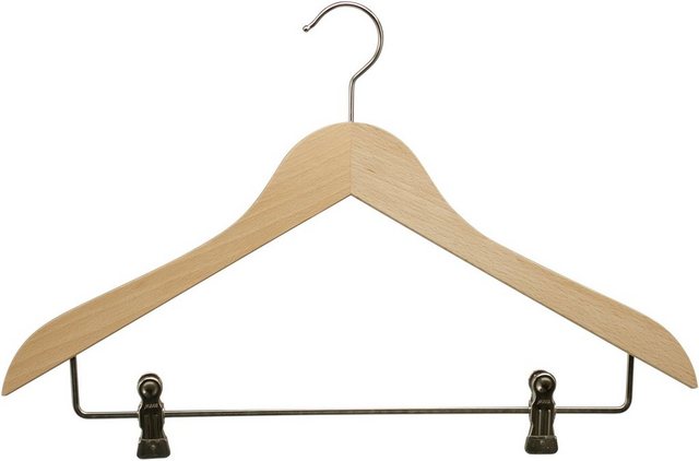 MAWA Kleiderbügel »Business 45/K«, (Set, 5-tlg), Holzbügel mit Klammernsteg-Kleiderbügel-Inspirationen