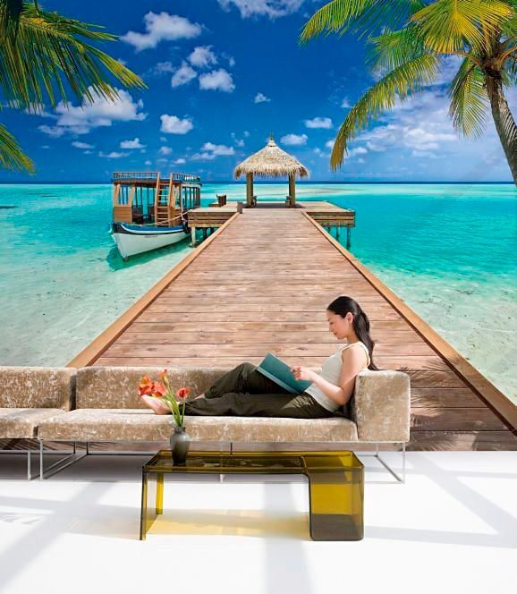 Komar Fototapete »Beach Resort«, glatt, bedruckt, Wald, geblümt, (Set), ausgezeichnet lichtbeständig-Tapeten-Ideen für dein Zuhause von Home Trends