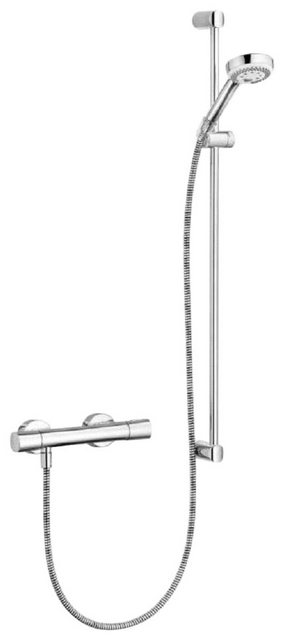 Kludi Brausegarnitur »LOGO«, Höhe 91,5 cm, 1 Strahlart(en), Komplett-Set, mit Thermostat weiß/chrom-Duschsysteme-Inspirationen