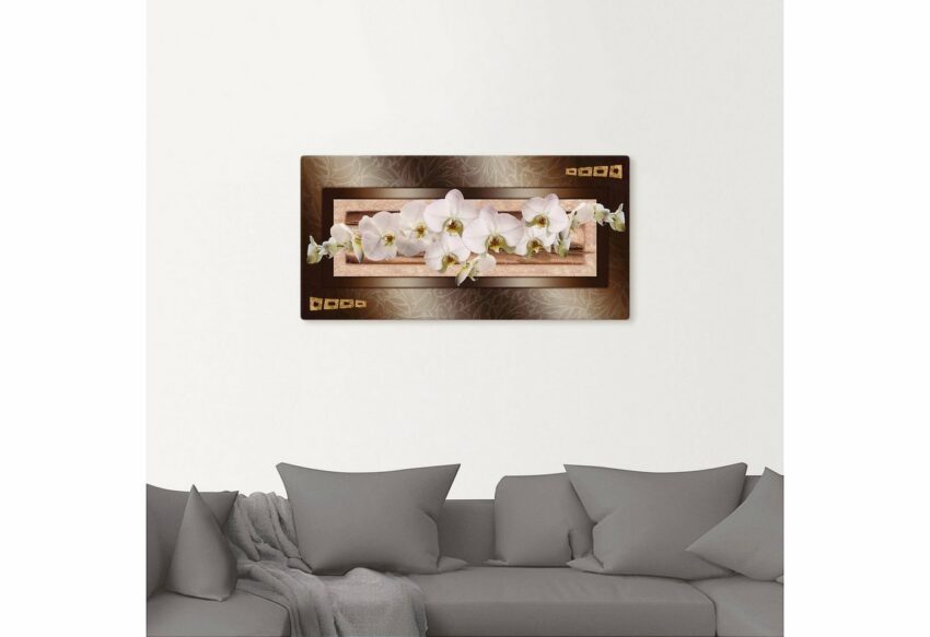 Artland Wandbild »Weiße Orchideen mit goldenen Vierecken«, Blumen (1 Stück)-Bilder-Ideen für dein Zuhause von Home Trends