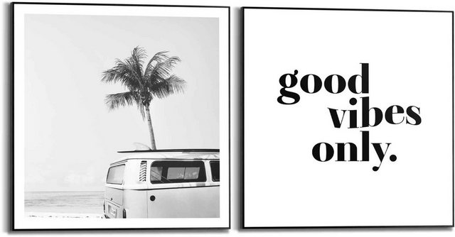 Reinders! Wandbild »Das gute Leben Vintage VW Bully - Strand - Surfen«, (2 Stück)-Bilder-Inspirationen