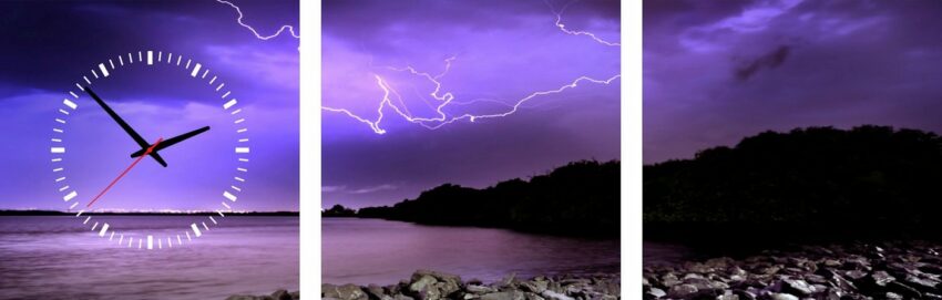 Conni Oberkircher´s Bild »Wrath of Nature - Gewitter am See«, Landschaften (Set), auf kunstvollem Leinwanddruck, Blitz, Sturm, Unwetter, Ufer-Bilder-Ideen für dein Zuhause von Home Trends