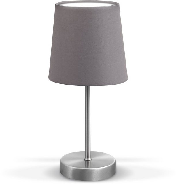 B.K.Licht Tischleuchte, LED Tischlampe Stoff Dekolampe Nachttisch-Leuchte Wohnzimmerlampen E14 grau-Lampen-Inspirationen