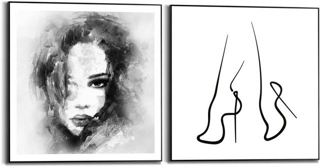 Reinders! Wandbild »Illustration Frau - Porträt - Abstrakt«, (2 Stück)-Bilder-Inspirationen