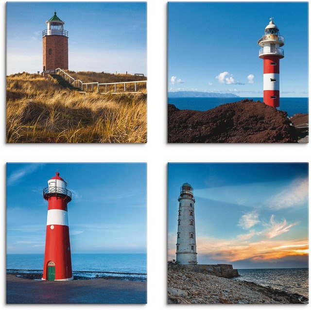 Artland Leinwandbild »Leuchtturm am Meer«, Gebäude (4 Stück)-Bilder-Inspirationen