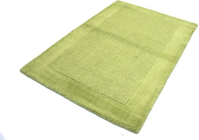 Wollteppich »Gabbeh Teppich handgetuftet grün«, morgenland, rechteckig, Höhe 15 mm, Kurzflor-Teppiche-Inspirationen