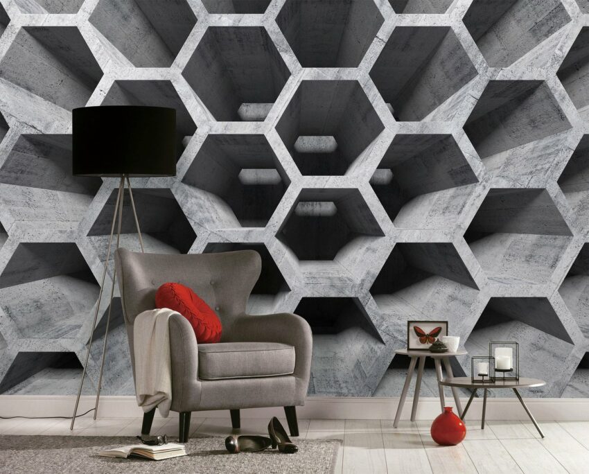 living walls Fototapete »Designwalls Honeycomb Structure 1«, glatt, (5 St)-Tapeten-Ideen für dein Zuhause von Home Trends