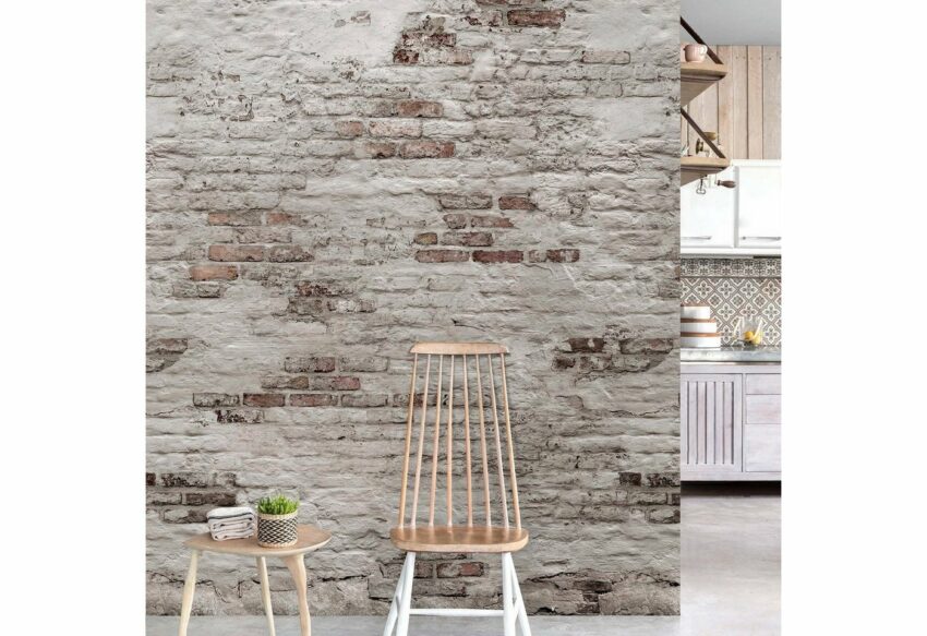 Bodenmeister Fototapete »3d Effekt Steinwand Vintage grau«-Tapeten-Ideen für dein Zuhause von Home Trends