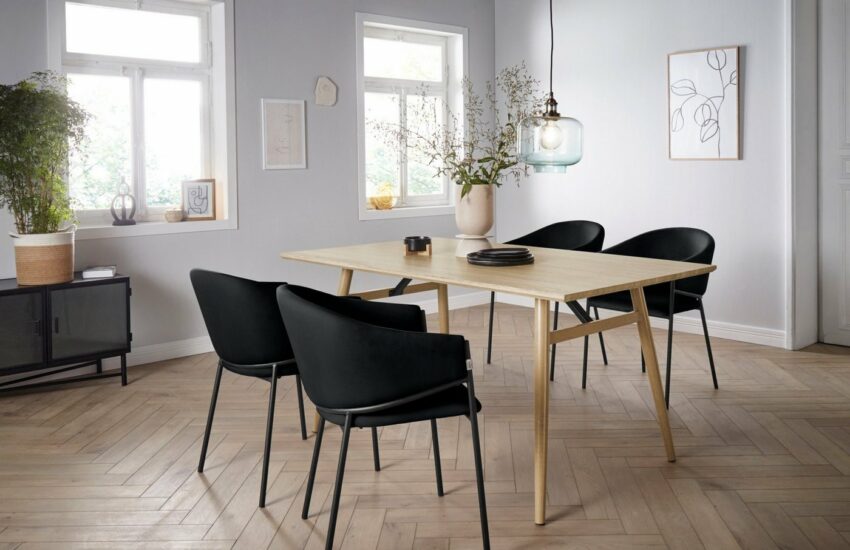 andas Armlehnstuhl »Jorun« (2 Stück), im 2er Set, mit schwarzen Metallbeinen, in verschiedenen Farbvarianten erhältlich, Sitzhöhe 48 cm-Stühle-Ideen für dein Zuhause von Home Trends