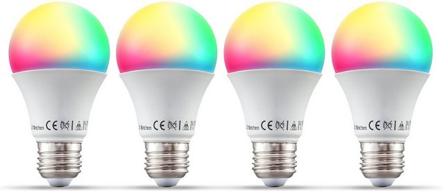 B.K.Licht LED-Leuchtmittel, E27, 4 Stück, Farbwechsler, Smart Home LED-Lampe RGB WiFi App-Steuerung dimmbar CCT Glühbirne 9W 806 Lumen-Leuchtmittel-Inspirationen