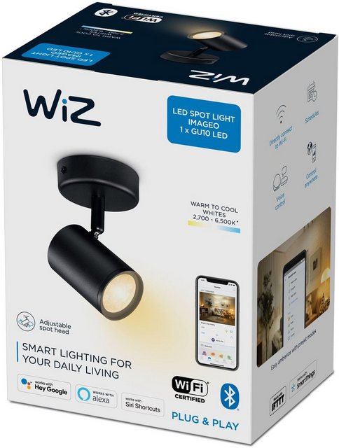 WiZ Deckenleuchte »WiZ Wi-Fi BLE BOS 1x5W TW B«, Die smarte Spotleuchte WiZ Imageo bietet ein zeitgemäßes Design und ein warm- oder kaltweißes Licht.-Lampen-Inspirationen
