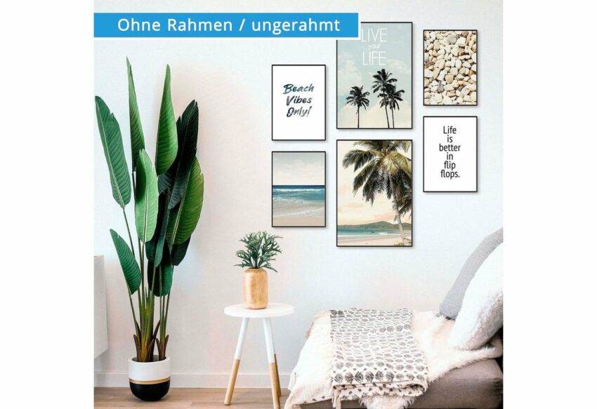 Artland Poster »Strandleben unter Palmen«, Strand (6 Stück), Poster, Wandbild, Bild, Wandposter-Bilder-Ideen für dein Zuhause von Home Trends