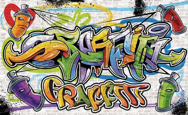 Consalnet Vliestapete »Buntes Graffiti«, verschiedene Motivgrößen, für das Büro oder Wohnzimmer-Tapeten-Inspirationen