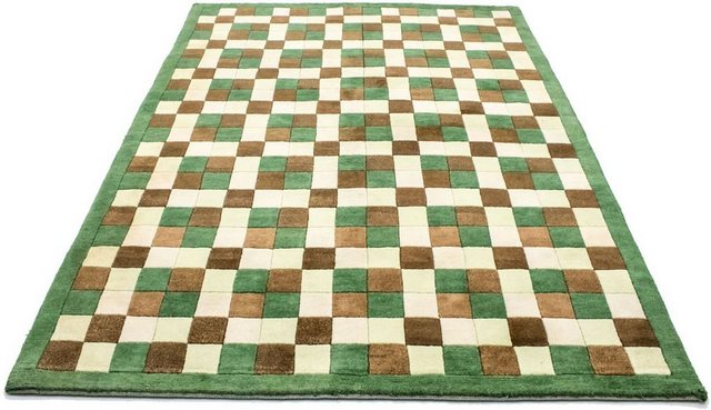 Wollteppich »Nepal Teppich handgeknüpft grün«, morgenland, rechteckig, Höhe 18 mm, handgeknüpft-Teppiche-Inspirationen