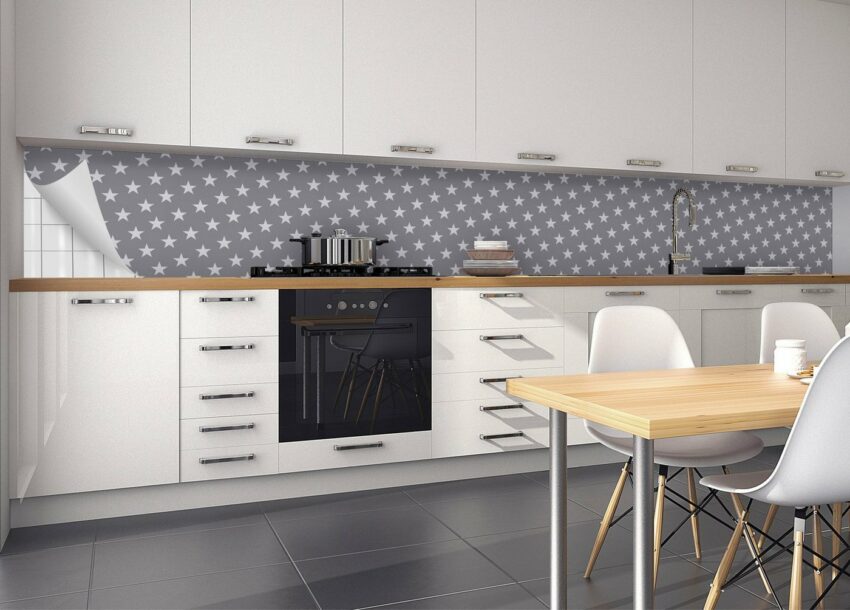MySpotti Küchenrückwand »fixy Mini Star Grey«, selbstklebende und flexible Küchenrückwand-Folie-Küchenrückwände-Ideen für dein Zuhause von Home Trends