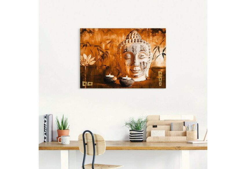 Artland Wandbild »Buddha mit Kerzen«, Religion (1 Stück), in vielen Größen & Produktarten -Leinwandbild, Poster, Wandaufkleber / Wandtattoo auch für Badezimmer geeignet-Bilder-Ideen für dein Zuhause von Home Trends