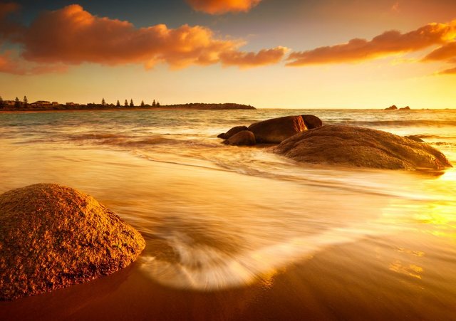 Papermoon Fototapete »Sun Tintes Beach«, glatt-Tapeten-Inspirationen
