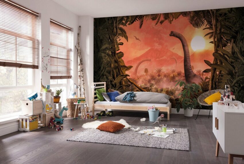 Komar Fototapete »Brachiosaurus Panorama«, glatt, bedruckt, Comic, Retro, mehrfarbig, BxH: 500x280 cm-Tapeten-Ideen für dein Zuhause von Home Trends