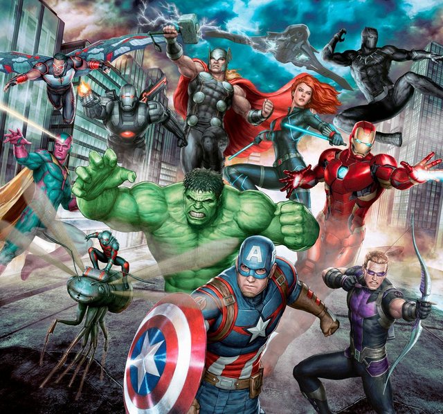 MARVEL Fototapete »Avengers«, (1 St), Mehrfarbig - 300x280cm-Tapeten-Inspirationen