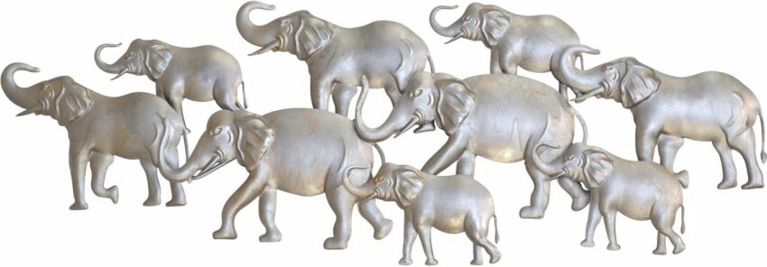 HOFMANN LIVING AND MORE Wanddekoobjekt »Elefantenfamilie, silber« (1 Stück), Wanddeko, aus Metall-Deko-Objekte-Ideen für dein Zuhause von Home Trends