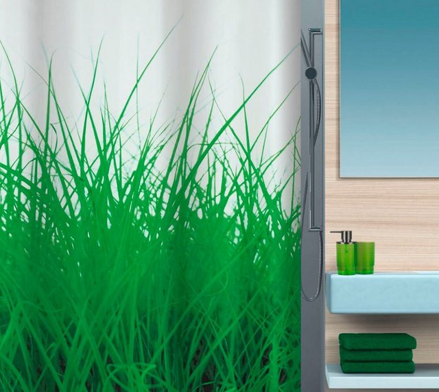 spirella Duschvorhang »GRASS« Breite 180 cm, Höhe 200 cm, wasserabweisend-Duschvorhänge-Inspirationen
