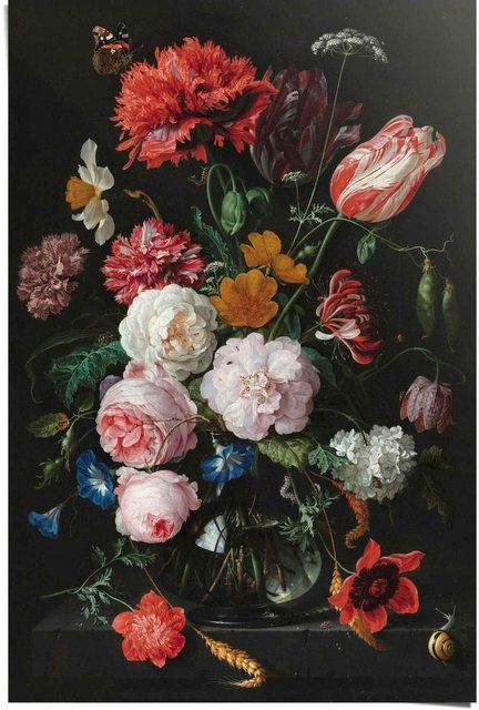 Reinders! Poster »Poster Stillleben mit Blumenvase Jan Davidsz de Heem - Alte Meister - Berühmte Gemälde - Blumen«, Vasen (1 Stück)-Bilder-Inspirationen