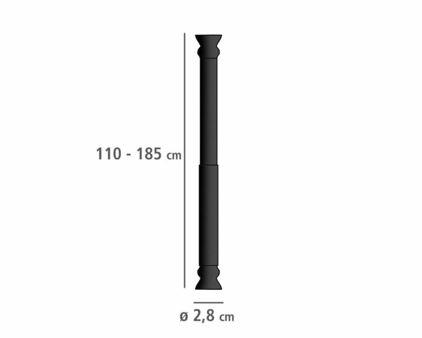 Duschvorhangstange »Schwarz«, WENKO, ausziehbar, Länge 110-185 cm-Duschvorhangstangen-Ideen für dein Zuhause von Home Trends