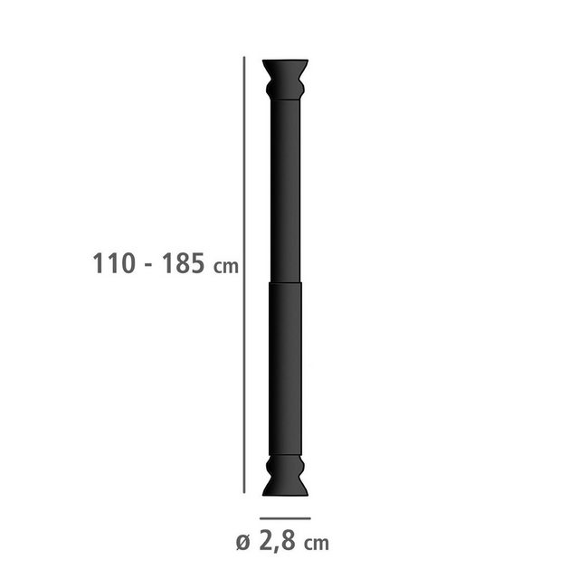 Duschvorhangstange »Schwarz«, WENKO, ausziehbar, Länge 110-185 cm-Duschvorhangstangen-Inspirationen
