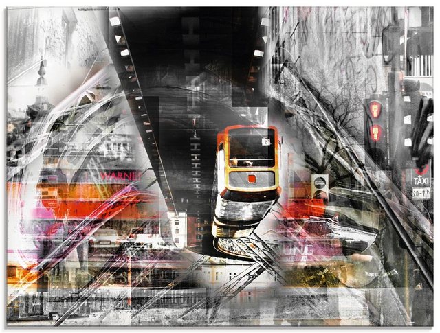 Artland Glasbild »City Collage«, Züge (1 Stück)-Bilder-Inspirationen