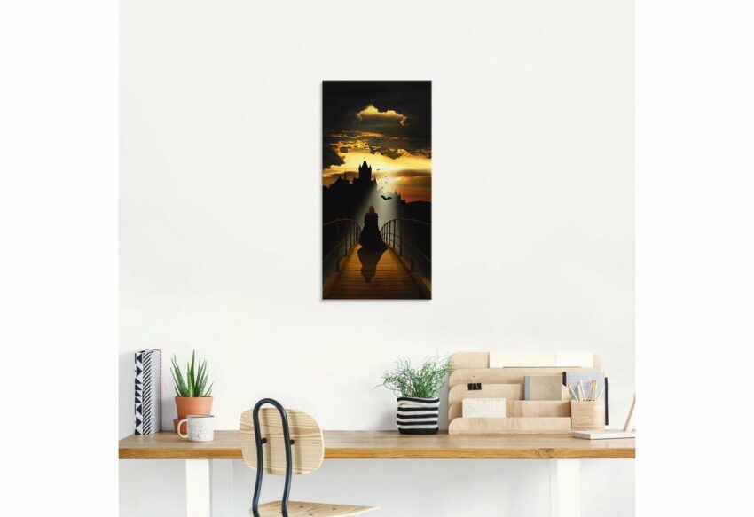 Artland Glasbild »Der Mönch auf dem Weg zur Burg«, Dark Fantasy (1 Stück)-Bilder-Ideen für dein Zuhause von Home Trends