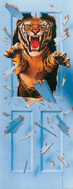 Papermoon Fototapete »Bursting Tiger - Türtapete«, matt, (2 St), Vlies, 2 Bahnen, 90 x 200 cm-Tapeten-Inspirationen